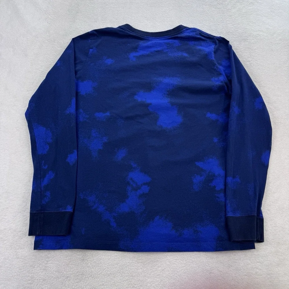 Michigan Embroidered Nike Tee Shirt Men XL Blue Camo Long Sleeve Crewneck